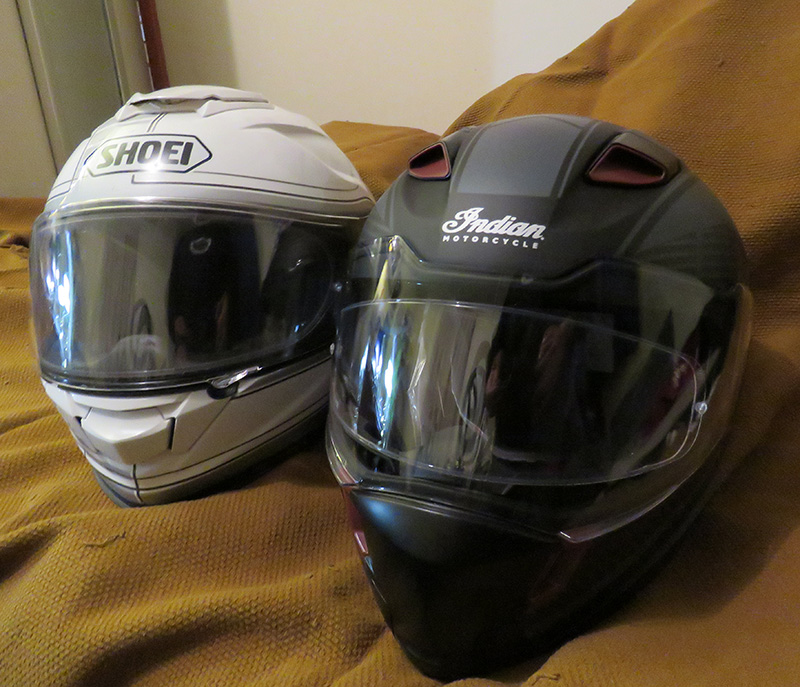 Indian motorcycle and shoei helmets