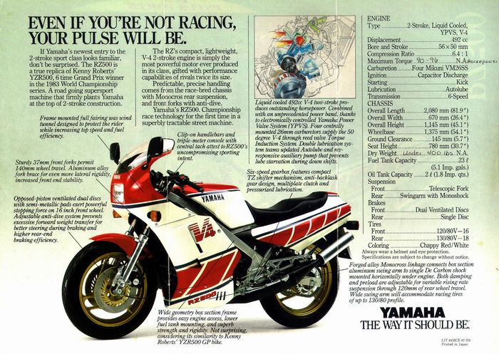 Yamaha RZ500 brochure