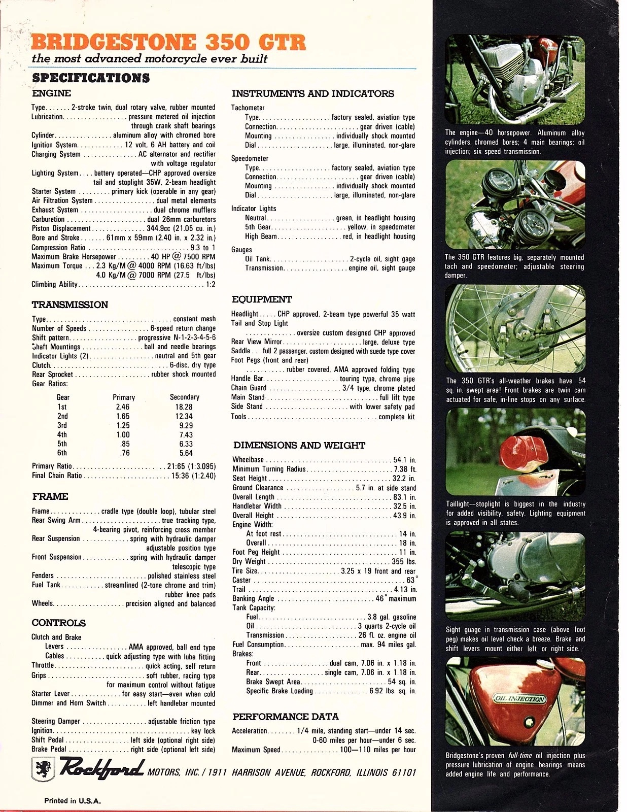 Bridgestone
              350 GTR specs