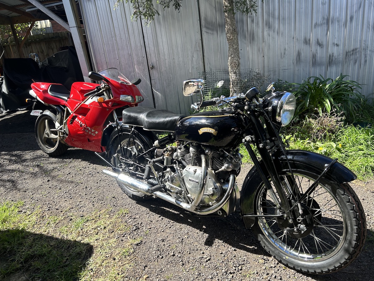 Vincent and
              Ducati 916