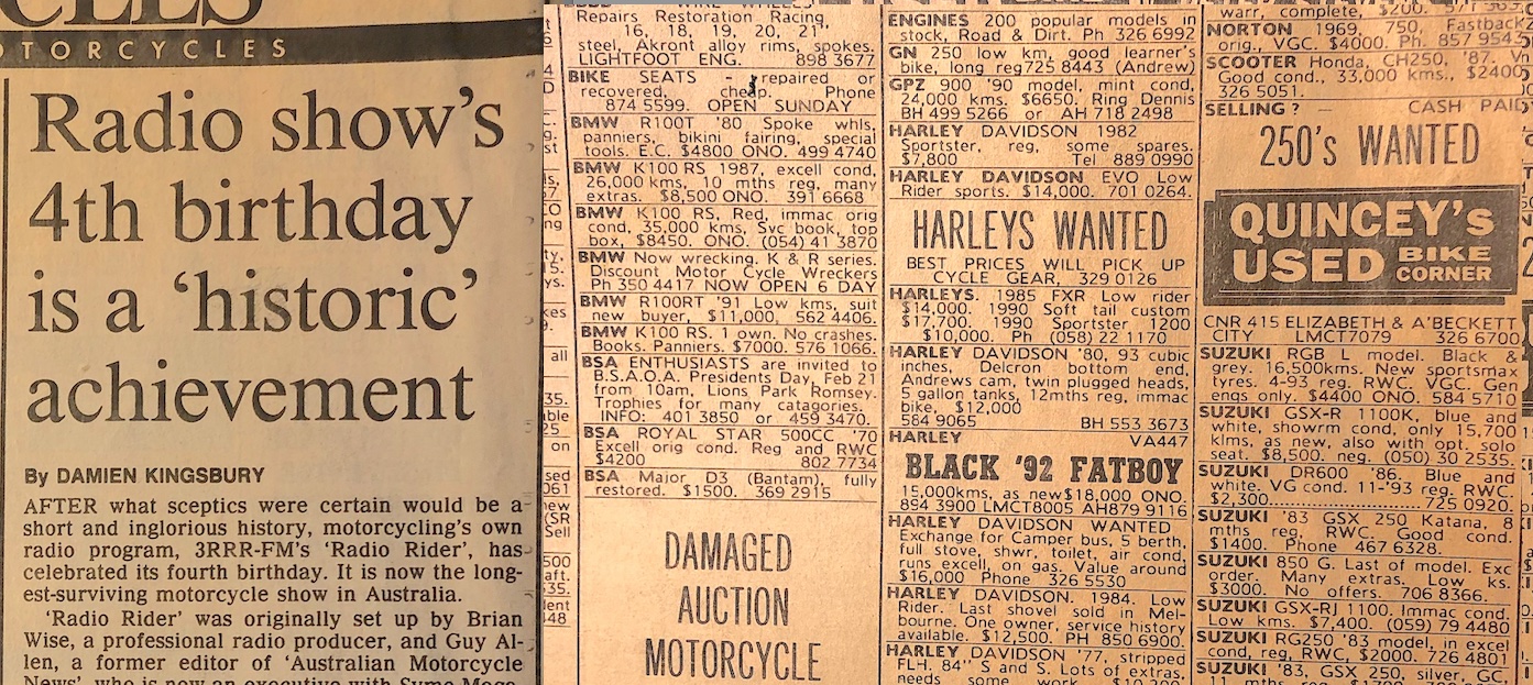 the age newspaper motorcycle column