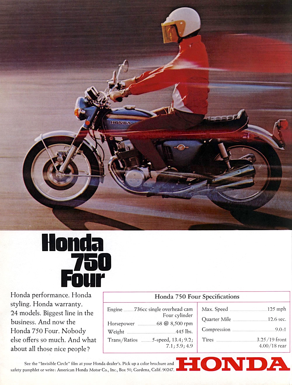 honda cb750-four prototype brochure